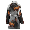 Doberman Pinscher Print Women's Bath Robe-Free Shipping