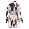 Boston Terrier Print Women's Bath Robe-Free Shipping