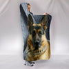 German Shepherd Print Hooded Blanket-Free Shipping