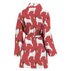 Russell Terrier Dog Pattern Print Women's Bath Robe-Free Shipping