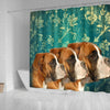 Lovely Boxer Dog Print Shower Curtains-Free Shipping