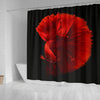 Red Siamese Fighting Fish (Betta Fish) Print Shower Curtains-Free Shipping