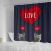 Chartreux Cat Love Print Shower Curtain-Free Shipping