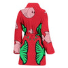 Fish Print On Red Women's Bath Robe-Free Shipping