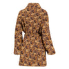 Rhodesian Ridgeback Dog In Lots Print Women's Bath Robe-Free Shipping