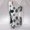 Cow Print with floral Hooded Blanket-Free Shipping