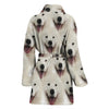 Samoyed Dog Print Women's Bath Robe-Free Shipping