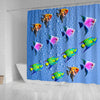 Colorful Angel Fish Print Shower Curtains-Free Shipping