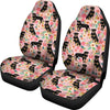 Rottweiler Dog Floral Print Car Seat Covers-Free Shipping