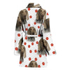 Weimaraner Dog Paw Patterns Print Women's Bath Robe-Free Shipping