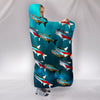 Neon Tetra Fish Print Hooded Blanket-Free Shipping