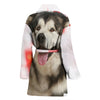 Laughing Alaskan Malamute Print Women's Bath Robe-Free Shipping