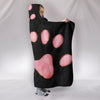 Pink Paws Print Hooded Blanket-Free Shipping