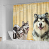 Alaskan Malamute Print Shower Curtains-Free Shipping