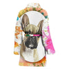 French Bulldog Print Women's Bath Robe-Free Shipping