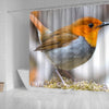 Japanese Robin Bird Print Shower Curtains-Free Shipping