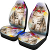 Siberian Cat With Red Glasses Print Car Seat Covers-Free Shipping