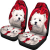 Westie On Rose Print Car Seat Covers-Free Shipping