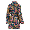 Brussels Griffon Dog Floral Print Women's Bath Robe-Free Shipping