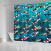 Neon Tetra Fish Print Shower Curtains-Free Shipping