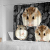 Roborovski Hamster On Black Print Shower Curtains-Free Shipping