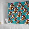 Cavalier King Charles Spaniel Dog On Heart Print Shower Curtains-Free Shipping