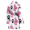 Amazing Great Dane Pink Print Women's Bath Robe-Free Shipping