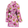 Pink Daisy Flower Print Women's Bath Robe-Free Shipping