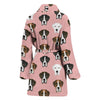 Boxer Dog Pattern Print Women's Bath Robe-Free Shipping