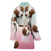 Cute Brittany Dog Print Women's Bath Robe-Free Shipping