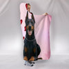 Doberman Pinscher Red Heart Print Hooded Blanket-Free Shipping