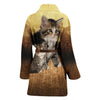 Siberian cat Print Women's Bath Robe-Free Shipping