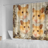 Lovely Golden Hamster Print Shower Curtains-Free Shipping