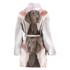 Weimaraner Print Women's Bath Robe-Free Shipping