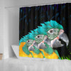 Blue Threaded Macaw Parrot Print Shower Curtains-Free Shipping