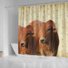 Cute Boran cattle (cow) Print Shower Curtain-Free Shipping