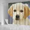 Golden Retriever Puppy Art Print Shower Curtains-Free Shipping