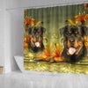 Lovely Rottweiler Dog Print Shower Curtains-Free Shipping