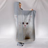 White Persian Cat Print Hooded Blanket-Free Shipping-Special Edition