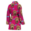 Goldendoodle dog Print Women's Bath Robe-Free Shipping