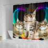 Siberian Cat With Hat Print Shower Curtain-Free Shipping