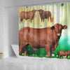 Amazing Santa Gertrudis cattle (Cow) Print Shower Curtain-Free Shipping