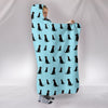 Black Labrador Dog Pattern Print Hooded Blanket-Free Shipping