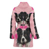 Border Collie Print Women's Bath Robe-Free Shipping