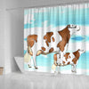 Montbeliarde Cattle (Cow) Print Shower Curtain-Free Shipping