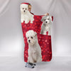 Maltese Dog On Red Print Hooded Blanket-Free Shipping