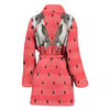 Whippet Dog Print Women's Bath Robe-Free Shipping