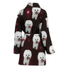 Bichon Frise Dog Print Women's Bath Robe-Free Shipping