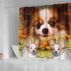 Papillon Dog Print Shower Curtains-Free Shipping