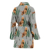 Bloodhound dog Print Women's Bath Robe-Free Shipping